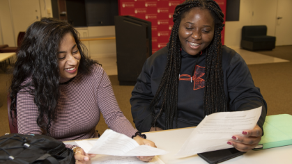 2 students studying