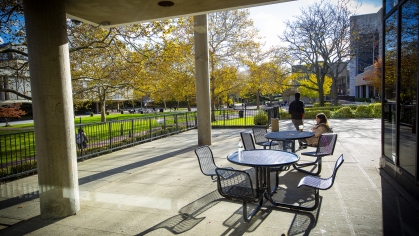 Tables in the sunshine